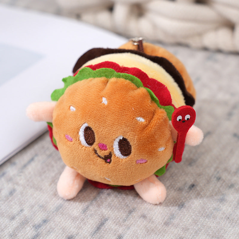 Wholesale Cute Hamburg Hot Dog Chicken Leg Plush Pendant Keychain